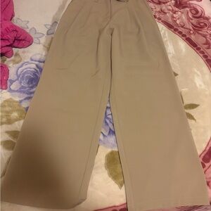 Wide Leg Flare Pants in Beige